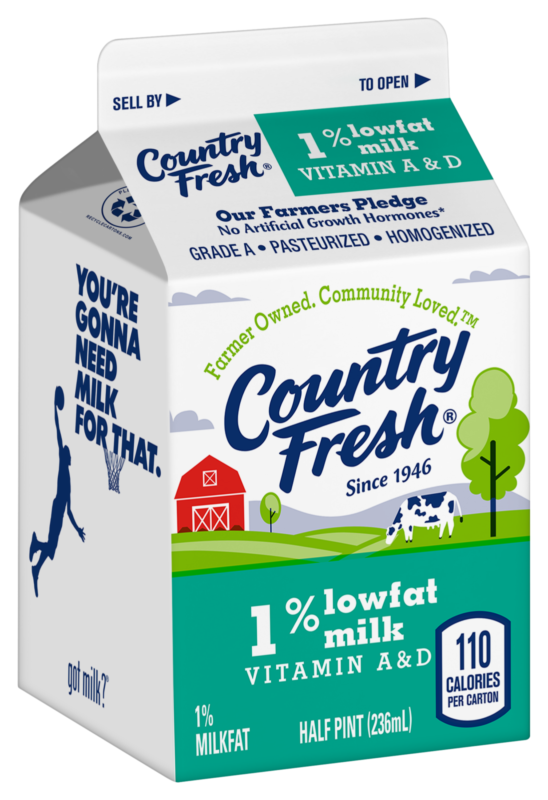 1% Lowfat Half Pint - Country Fresh® Dairy