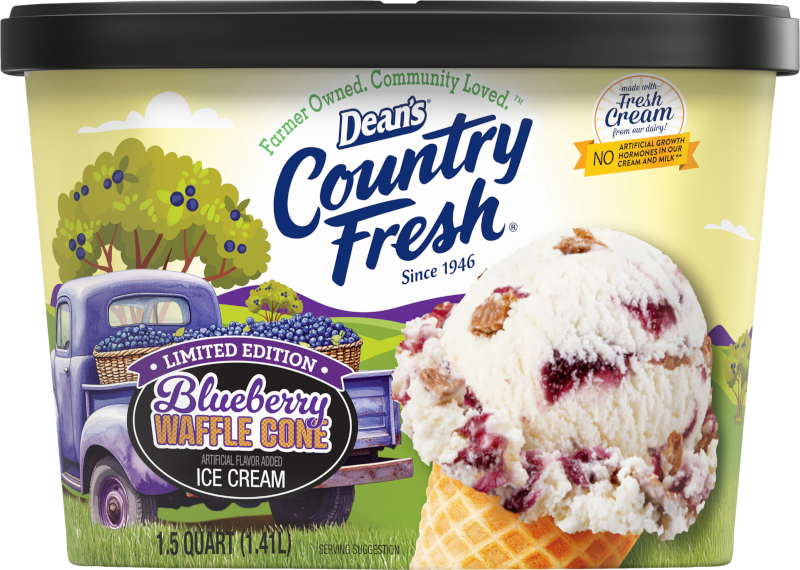 Limited Edition Blueberry Waffle Cone Ice Cream
